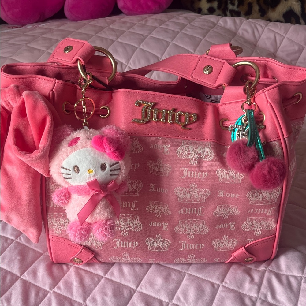 Juicy Couture Pink and Cream Tote